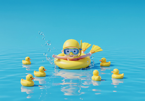 JPG 편집이미지 어린이 물놀이 오리 수영장 안전 여름 파란색 노란색 3D 아기 스노클링 즐거움 구명조끼 편집3D AI컴퓨터그래픽 AI콘텐츠 계절 감정 컬러 놀이 조류 사람 수상스포츠 디지털합성 구조용품 파일형식