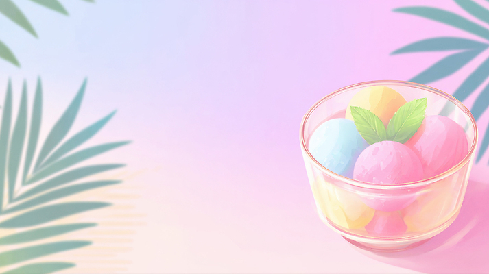 JPG 여유 백그라운드 일러스트 휴식 아이스크림 디저트 풍경 초록색 여름 컬러풀 카페 달콤 민트 부드러움 유리그릇 파스텔 색채 국내일러스트 AI일러스트 AI콘텐츠 그릇 계절 감정 음식 컬러 컨셉 유리 학용품 상점 감각 맛 허브 파일형식