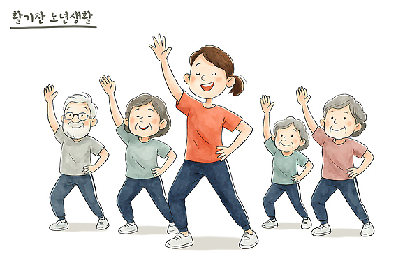 PSD 노년 행복 일러스트 가족 응원 모션 건강 웃음 취미 생활 친구 운동 춤 사회 즐거움 노인복지 커뮤니티 활기 유산소운동 긍정적 국내일러스트 감정 컨셉 관계 문화예술 표정 성인 복지 공동체 파일형식