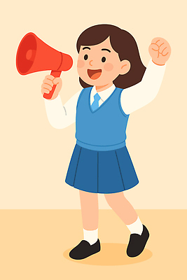 학생 교육 어린이 일러스트 학교 모션 표정 웃음 소녀 이벤트 친구 축제 외침 모임 자신감 나팔 즐거움 열정 소통 동아리 의사소통 국내일러스트 AI파일 여자 감정 악기 컨셉 관계 사람 소리 파일형식 벡터