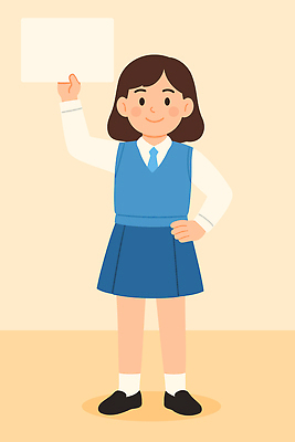 학생 손 옷 교육 교복 일러스트 교실 모션 수업 초등학교 미소 소녀 친구 학습 표현 판넬 발표 즐거움 준비 참여 국내일러스트 AI파일 여자 감정 어린이 학교 관계 표정 신체부위 파일형식 벡터