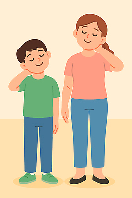 행복 감정 아들 일러스트 가족 엄마 함께함 표정 사랑 미소 소년 성인 일상 방 편안함 카툰스타일 소통 거북목증후군 국내일러스트 AI파일 남자 어린이 컨셉 관계 사람 라이프 감각 질병 파일형식 벡터