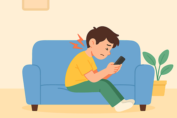 감정 어린이 일러스트 휴식 스트레스 실내 건강 소년 스마트폰 소파 집중 목통증 색감 주거공간 불편함 거북목증후군 국내일러스트 AI파일 남자 컨셉 의자 사람 내부 핸드폰 스마트기기 공간 고통 감각 질병 파일형식 벡터