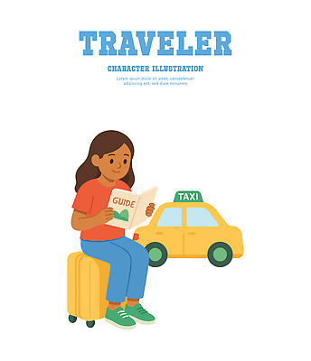 여자 여행 교통 이동 일러스트 휴식 취미 도시풍경 여행객 캐리어 대기 도시 편안함 가이드북 외출 택시 여행사 여행준비 국내일러스트 AI파일 컨셉 승용차 자동차 사람 풍경 상점 여행가방 감각 준비 파일형식 벡터
