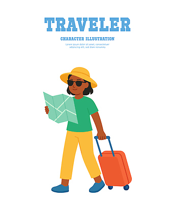 캐릭터 모자 여행 이동 지도 일러스트 풍경 선글라스 여행객 캐리어 도전 짐 도시 길찾기 짐싸기 발견 밝은색 여행준비 국내일러스트 일러캐릭터 AI파일 잡화 안경 컨셉 사람 여행가방 준비 파일형식 벡터