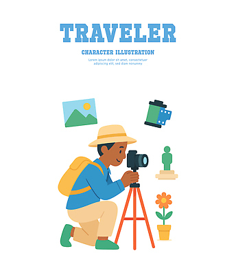 남자 꽃 여행 백그라운드 가방 일러스트 자연 풍경 야외 조형물 카메라 촬영 도전 추억 미술관 사진사 즐거움 오브젝트 삼각대 국내일러스트 AI파일 식물 잡화 감정 컨셉 미술 사람 전자제품 작가 생태계 파일형식 벡터