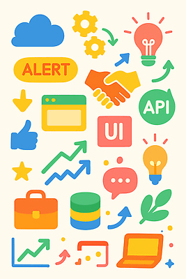 학생 디자인 일러스트 비즈니스 회의 그래프 협력 기술 정보기술 유행 자료 알림 클라우드서비스 소통 UI 개발 소프트웨어 국내일러스트 AI파일 컨셉 서비스 파일형식 벡터