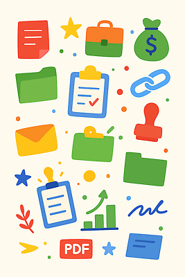 디자인 컬러 백그라운드 일러스트 그래프 아이디어 사무용품 업무 이메일 접속 확인 문서 폴더 창의성 체크리스트 국내일러스트 AI파일 컨셉 문구용품 작업 파일 파일형식 벡터