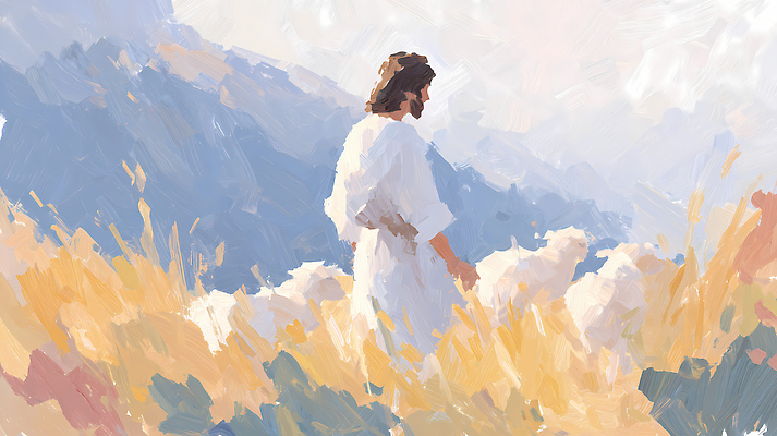 JPG 행복 감정 일러스트 자연 하늘 산 따뜻함 사람 풍경 초원 여름 평화 일몰 양 풀 그룹 성직자 신성 양떼 돌봄 오목 국내일러스트 AI일러스트 AI콘텐츠 식물 계절 종교 컨셉 포유류 모션 노을 게임 생태계 파일형식