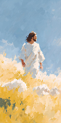 JPG 전통 남자 종교 예술 백그라운드 일러스트 자연 하늘 바람 밝음 풍경 초원 여름 평화 걷기 고요 그림 신성 신화 국내일러스트 AI일러스트 AI콘텐츠 자연요소 계절 컨셉 모션 날씨 사람 생태계 파일형식