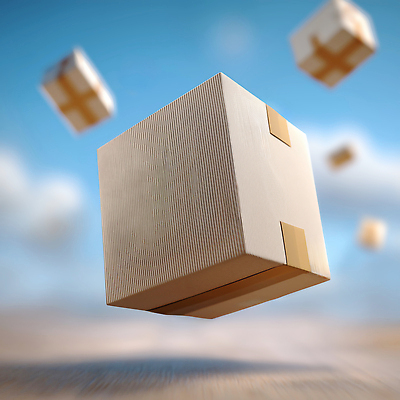 JPG 나무 구름 편집이미지 백그라운드 이동 하늘 날씨 풍경 공중 상자 3D 비행 부자 오브젝트 택배 소포 편집3D AI컴퓨터그래픽 AI콘텐츠 자연요소 식물 컨셉 운송업 배송 디지털합성 파일형식