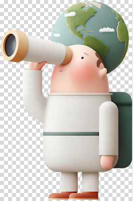 편집이미지 캐릭터 교육 지구 여행 아이디어 사람 세계 동상 3D 환경 망원경 탐험 관찰 모험가 PNG 발견 상상력 창의성 컨셉 모션 디지털합성 파일형식