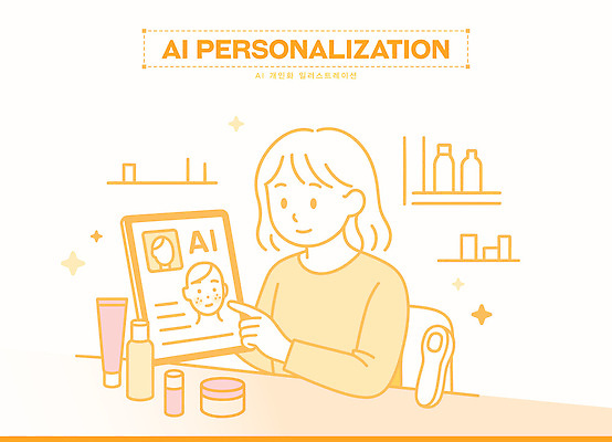 여자 일러스트 기술 실험 뷰티 디지털 자료 화장품 시장 고객 이미지 추천 효과 AI_인공지능 장점 국내일러스트 AI파일 사람 파일형식 벡터