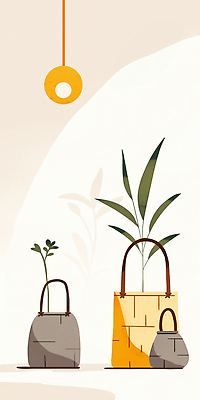JPG 식물 컬러 가방 일러스트 자연 장식 여름 인테리어 새싹 귀여움 환경 핸드백 편안함 그림 친환경 아기자기 국내일러스트 AI일러스트 AI콘텐츠 디자인 잡화 계절 컨셉 감각 생태계 파일형식