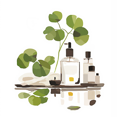 JPG 식물 디자인 여유 일러스트 자연 탁자 건강 인테리어 뷰티 환경 신선 석유 상품 배열 허브 향수 아로마 치유 세련 국내일러스트 AI일러스트 AI콘텐츠 감정 가구 화장품 생태계 파일형식