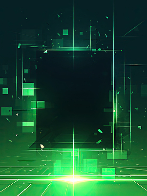 JPG 편집이미지 디자인 예술 백그라운드 패턴 추상 미래 기술 창조 그래픽 초록색 빛 디지털 에너지 모던 기하학 혁명 가상현실 효과 이미지편집 AI컴퓨터그래픽 AI콘텐츠 컬러 컨셉 무늬 파일형식