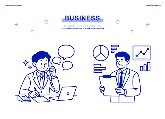 남자 일러스트 비즈니스 회의 그래프 협력 직장 사무실 자료 업무 계획 분석 통화 전략 소통 경영 마케팅 문제해결 의사소통 국내일러스트 AI파일 컨셉 회사 모션 사람 작업 파일형식 벡터