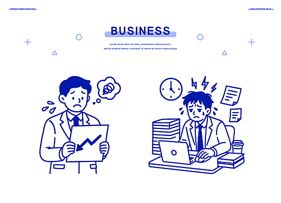 남자 감정 산업 일러스트 비즈니스 통계 그래프 스트레스 컴퓨터 사무실 자료 업무 문서 압박 소음 긴장 소통 어려움 국내일러스트 AI파일 컨셉 사람 전자제품 소리 작업 파일형식 벡터