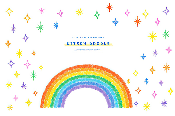 PSD 디자인 별 예술 컬러 백그라운드 무지개 일러스트 색연필 장식 반짝임 컬러풀 포근함 즐거움 그림 손그림 뷰티풀 상상력 창의성 아기자기 국내일러스트 자연요소 감정 컨셉 모션 학용품 감각 파일형식