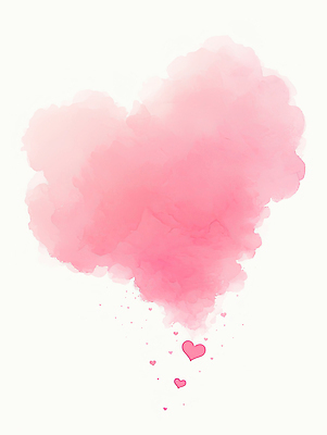 JPG 디자인 감정 예술 상징 분홍색 컬러 백그라운드 일러스트 수채화 사랑 미술 하트 크기 그림 부드러움 감성 소통 뷰티풀 창작 국내일러스트 AI일러스트 AI콘텐츠 모양 컨셉 문화예술 감각 파일형식