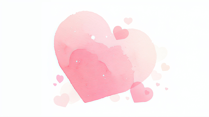 JPG 모양 디자인 감정 예술 분홍색 컬러 백그라운드 일러스트 따뜻함 사랑 풍경 물감 하트 그림 부드러움 꾸밈 뷰티풀 상상력 창의성 국내일러스트 AI일러스트 AI콘텐츠 미술도구 감각 파일형식
