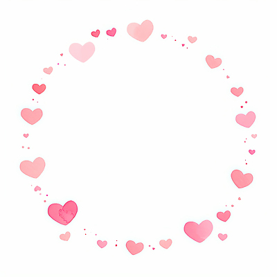 JPG 디자인 커플 감정 분홍색 백그라운드 일러스트 사랑 그래픽 장식 축제 로맨틱 하트 표현 원형 크기 배열 소중 뷰티풀 스타일 국내일러스트 AI일러스트 AI콘텐츠 모양 도형 컬러 컨셉 관계 파일형식