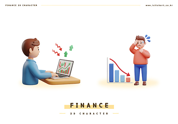 PSD 편집이미지 캐릭터 남자 그래프 금융 경제 컴퓨터 3D 자료 비교 분석 투자 이익 금융시장 손실 재정 편집3D 컨셉 비즈니스 사람 전자제품 시장 디지털합성 파일형식