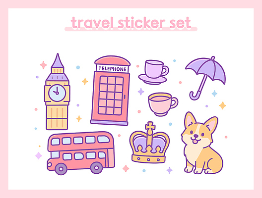 디자인 문화 컬러 여행 스티커 일러스트 우산 왕관 버스 취미 컵 귀여움 일본 강아지 그림 부드러움 랜드마크 전화박스 국내일러스트 AI파일 식기 아시아 육상교통 컨셉 대중교통 반려동물 감각 개 공중전화 파일형식 벡터