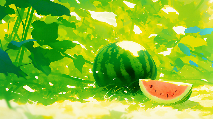 JPG 식물 채소 과일 일러스트 자연 식탁 디저트 수박 건강 여름 파란색 햇빛 정원 농사 수확 성장 신선 달콤 조화 수박조각 국내일러스트 AI일러스트 AI콘텐츠 계절 음식 컬러 조각 농업 탁자 태양 맛 생태계 파일형식