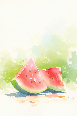 JPG 음료 음식 과일 일러스트 자연 디저트 수박 건강 상반신 여름 신선 상큼 수박씨 과일샐러드 먹거리 색감 수박조각 국내일러스트 AI일러스트 AI콘텐츠 계절 조각 씨앗 샐러드 생태계 파일형식