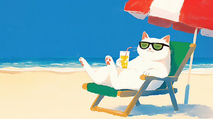 JPG 동물 음료 예술 바다 의자 일러스트 리조트 휴식 수영장 해변 일상 여름 햇빛 귀여움 노을 고양이 산책 편안함 즐거움 그림 국내일러스트 AI일러스트 AI콘텐츠 자연요소 계절 감정 가구 컨셉 포유류 라이프 반려동물 태양 감각 파일형식