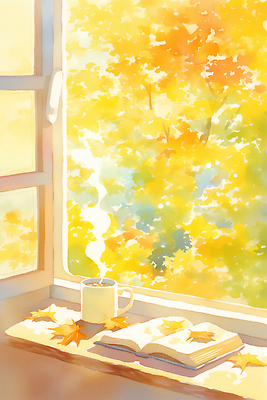 JPG 여유 커피 일러스트 창문 자연 휴식 나뭇잎 따뜻함 풍경 라이프 책 독서 햇빛 갈색 노란색 가을 분위기 창가 즐거움 순간 오후 국내일러스트 AI일러스트 AI콘텐츠 계절 감정 음료 컬러 컨셉 잎 생활 태양 생태계 파일형식