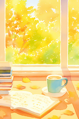 JPG 여유 커피 컬러 일러스트 창문 자연 탁자 휴식 나뭇잎 실내 따뜻함 일상 책 햇빛 가을 편안함 커피잔 창가 소음 오후 책더미 국내일러스트 AI일러스트 AI콘텐츠 계절 감정 음료 가구 컨셉 잎 잔 내부 라이프 태양 소리 감각 생태계 무더기 파일형식