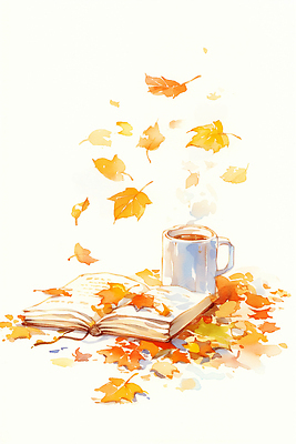 JPG 계절 여유 커피 컬러 단풍 잎 생각 일러스트 자연 동화 휴식 따뜻함 미소 풍경 책 독서 축제 가을 차 만들기 감성 국내일러스트 AI일러스트 AI콘텐츠 식물 감정 음료 컨셉 모션 표정 생태계 파일형식