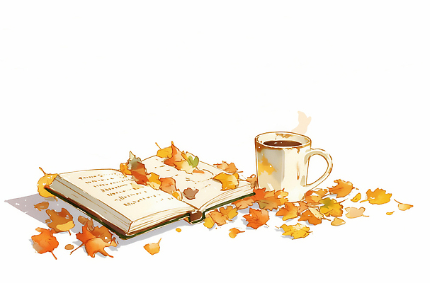 JPG 계절 여유 커피 단풍 잎 일러스트 자연 휴식 따뜻함 풍경 일상 책 초록색 독서 가을 분위기 힐링 감성 조화 색감 차분 국내일러스트 AI일러스트 AI콘텐츠 식물 감정 음료 컬러 컨셉 라이프 생태계 파일형식