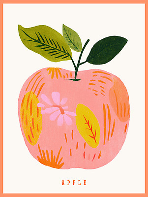 모양 PSD 식물 디자인 예술 분홍색 컬러 잎 패턴 과일 일러스트 자연 그래픽 장식 초록색 표현 사과 그림 감성 색채 창작 국내일러스트 컨셉 무늬 생태계 파일형식