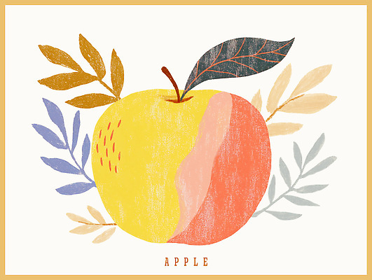 PSD 식물 디자인 예술 컬러 과일 일러스트 자연 그래픽 장식 캐주얼 여름 사과 모던 부드러움 조화 뷰티풀 색감 국내일러스트 옷 계절 감각 생태계 파일형식