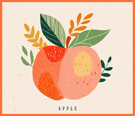 PSD 식물 디자인 예술 컬러 잎 과일 일러스트 자연 따뜻함 미소 분위기 사과 그림 손그림 감성 조화 색감 생동감 창의성 국내일러스트 컨셉 표정 생태계 파일형식