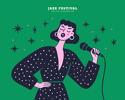 옷 여자 예술 음악 컬러 일러스트 노래 축제 공연 매력적 가수 무대 표현 군중 마이크 그림 재즈 뷰티풀 창의성 스타일 국내일러스트 AI파일 음향기기 컨셉 문화예술 사람 이벤트 음악가 파일형식 벡터