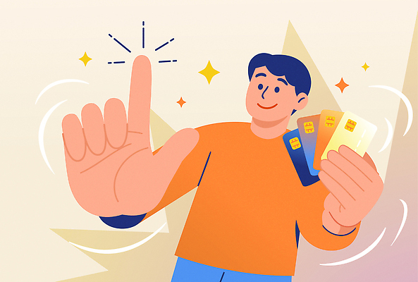 디자인 남자 행복 컬러 포즈 백그라운드 일러스트 장신구 손가락 일상 기쁨 표현 신용카드 스마트 즐거움 모던 활기 자랑 세장 스타일 국내일러스트 AI파일 손 감정 컨셉 3 사람 라이프 금융 파일형식 벡터