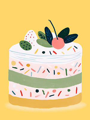 PSD 디자인 음식 컬러 과일 일러스트 디저트 장식 과자 케이크 축제 화려 달콤 크림 즐거움 그림 조화 생과일 스프링클 국내일러스트 감정 컨셉 맛 파일형식