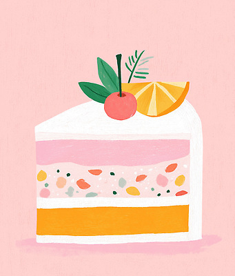 PSD 음식 분홍색 컬러 잎 과일 일러스트 디저트 요리 장식 여름 케이크 식사 체리 달콤 맛 프레젠테이션 제빵 층 국내일러스트 식물 계절 컨셉 제과제빵 파일형식