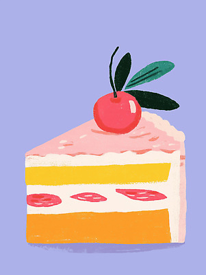 PSD 행복 컬러 과일 일러스트 디저트 장식 파티 케이크 축하 체리 달콤 크림 즐거움 그림 제빵 맛있는 국내일러스트 감정 음식 컨셉 이벤트 제과제빵 맛 파일형식