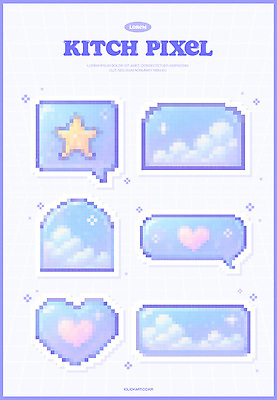 구름 아이콘 디자인 별 예술 컬러 하늘 그래픽 하트 만화 그림 디지털아트 픽셀 픽셀아이콘 2D아이콘 AI파일 자연요소 모양 파일형식 벡터