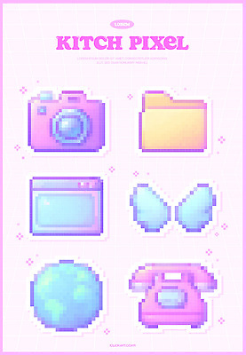 아이콘 디자인 분홍색 그래픽 전자제품 카메라 폴더 디지털아트 픽셀 픽셀아이콘 아기자기 2D아이콘 AI파일 컬러 컨셉 파일 파일형식 벡터