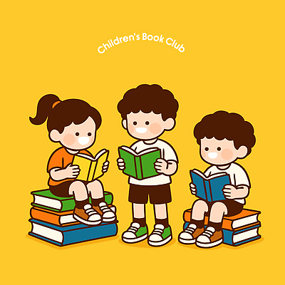 어린이교육 어린이 일러스트 모션 놀이 이야기 책 친구 학습 독서 만남 즐거움 클럽 호기심 그림책 소통 상상력 책더미 국내일러스트 AI파일 교육 감정 컨셉 관계 사람 무더기 파일형식 벡터