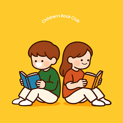 어린이 포즈 백그라운드 일러스트 모션 책 파란색 친구 학습 독서 주황색 모임 성장 편안함 연령 즐거움 호기심 나란히 상상력 흥미 국내일러스트 AI파일 교육 감정 컬러 컨셉 관계 사람 감각 파일형식 벡터