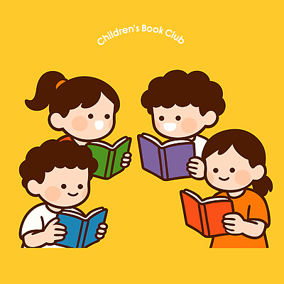 문화 어린이 컬러 일러스트 학교 모션 이야기 책 친구 학습 독서 모임 교양 성장 집중 즐거움 교류 친목 상상력 창의력 국내일러스트 AI파일 교육 감정 컨셉 관계 사람 파일형식 벡터