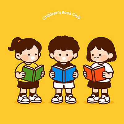 교육 어린이 컬러 일러스트 모션 협력 이야기 책 친구 독서 모임 성장 읽기 즐거움 클럽 소통 상상력 창의력 흥미 국내일러스트 AI파일 감정 컨셉 관계 사람 파일형식 벡터