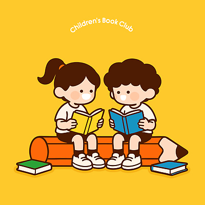 교육 어린이 백그라운드 일러스트 모션 상상 놀이 이야기 책 친구 독서 노란색 공간 시간 집중 읽기 즐거움 클럽 소통 국내일러스트 AI파일 감정 컬러 컨셉 관계 사람 파일형식 벡터